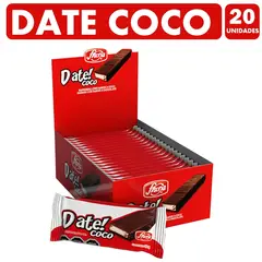 GENERICO - Date Rojo Sabor Coco - Marshmallows Bañados (Caja Con 20 Un)