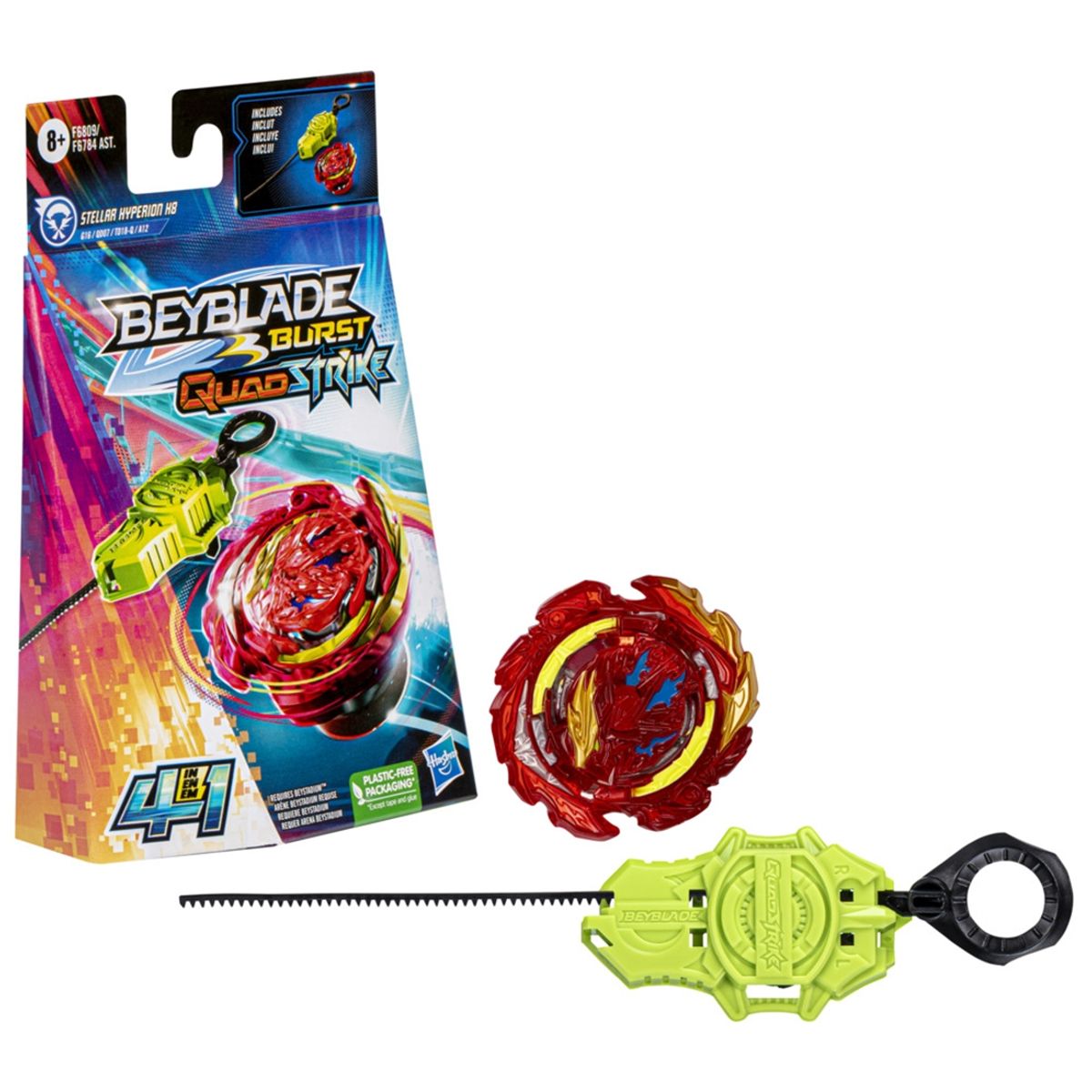 BEYBLADE - Trompo Beyblade Burst QuadStrike Stellar Hyperion H8