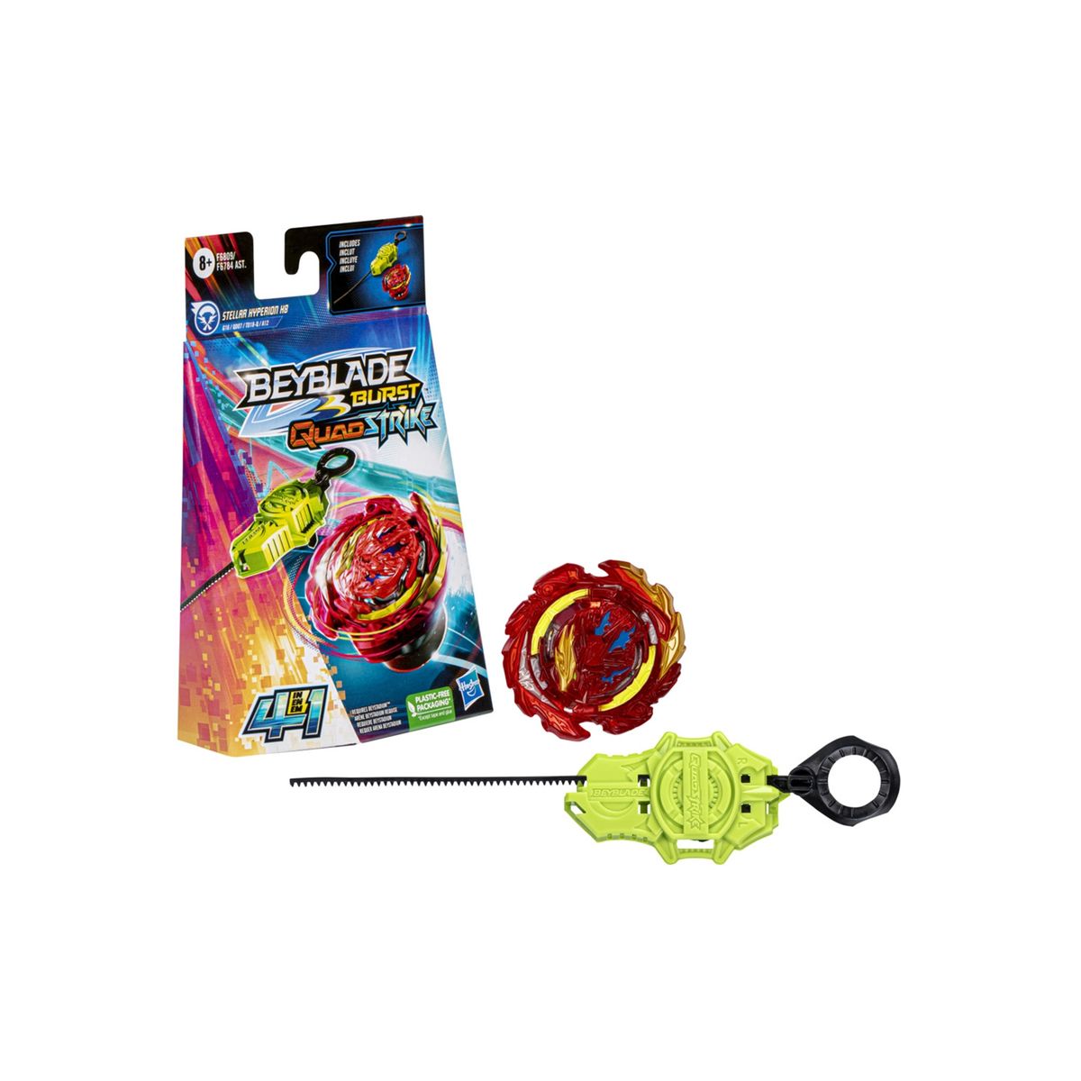 BEYBLADE - Trompo Beyblade Burst QuadStrike Stellar Hyperion H8