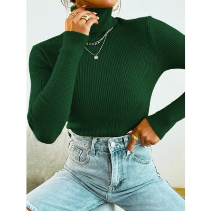 MPROPIA - Sweater Beatle Lana Mujer Cuello Alto Doble Otoño Invierno T50