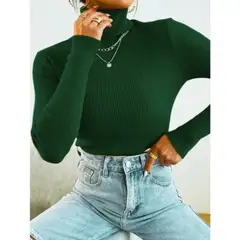 MPROPIA - Sweater Beatle Lana Mujer Cuello Alto Doble Otoño Invierno T50