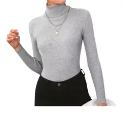 MPROPIA - Sweater Beatle Lana Mujer Cuello Alto Doble Otoño Invierno T50