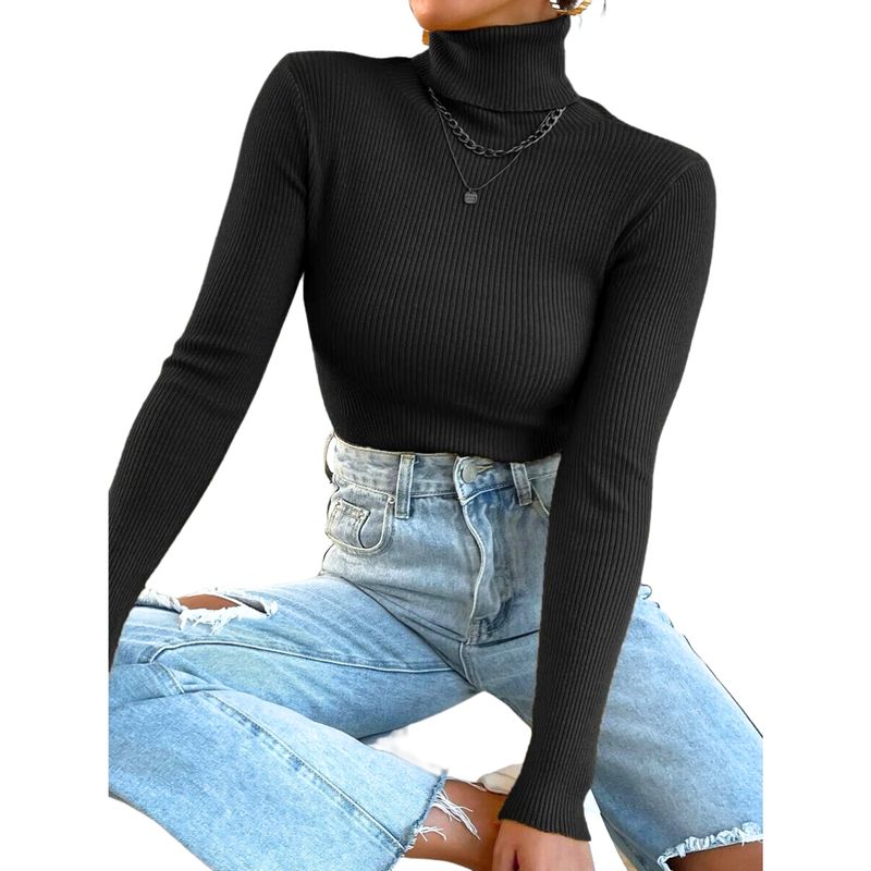 MPROPIA - Sweater Beatle Lana Mujer Cuello Alto Doble Otoño Invierno T50
