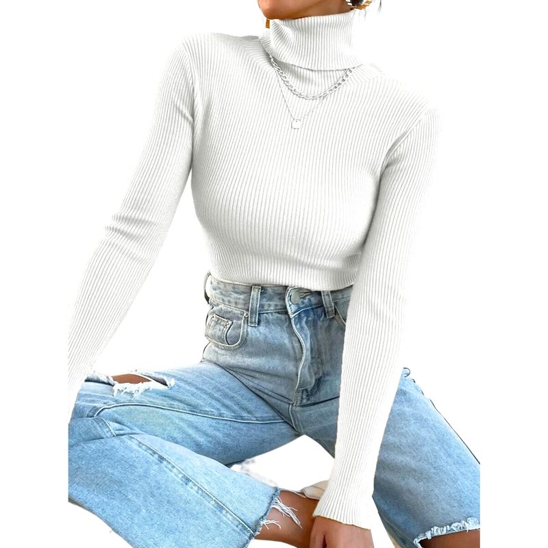 MPROPIA - Sweater Beatle Lana Mujer Cuello Alto Doble Otoño Invierno T50