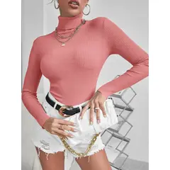 MPROPIA - Sweater Beatle Lana Mujer Cuello Alto Doble Otoño Invierno T50