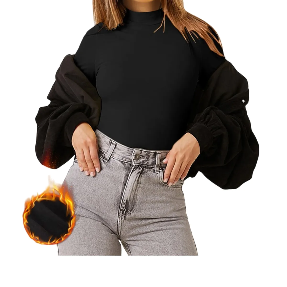 GARSIL - Beatle Para Mujer - Camiseta Termica Con Forro De Polar