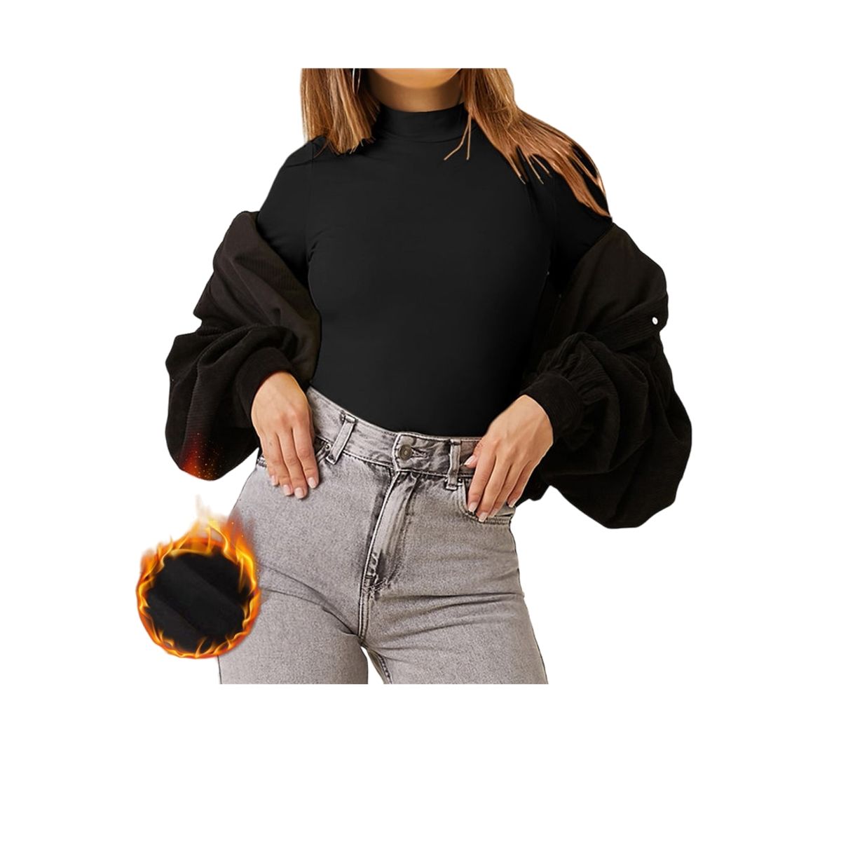 GARSIL - Beatle Para Mujer - Camiseta Termica Con Forro De Polar