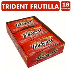 TRIDENT - Rojo - Sabor Fresa Frutilla (Caja Con 18 Unidades)
