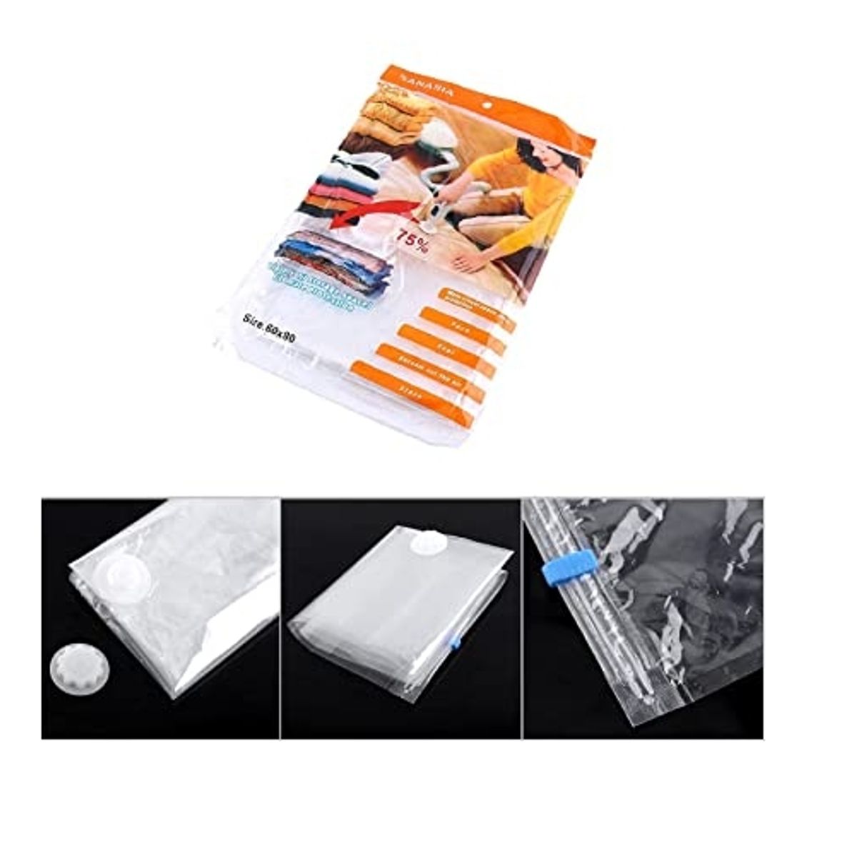 GENERICO - Paquete De 10 Bolsas De Almacenamiento Al Vacío De 60x80