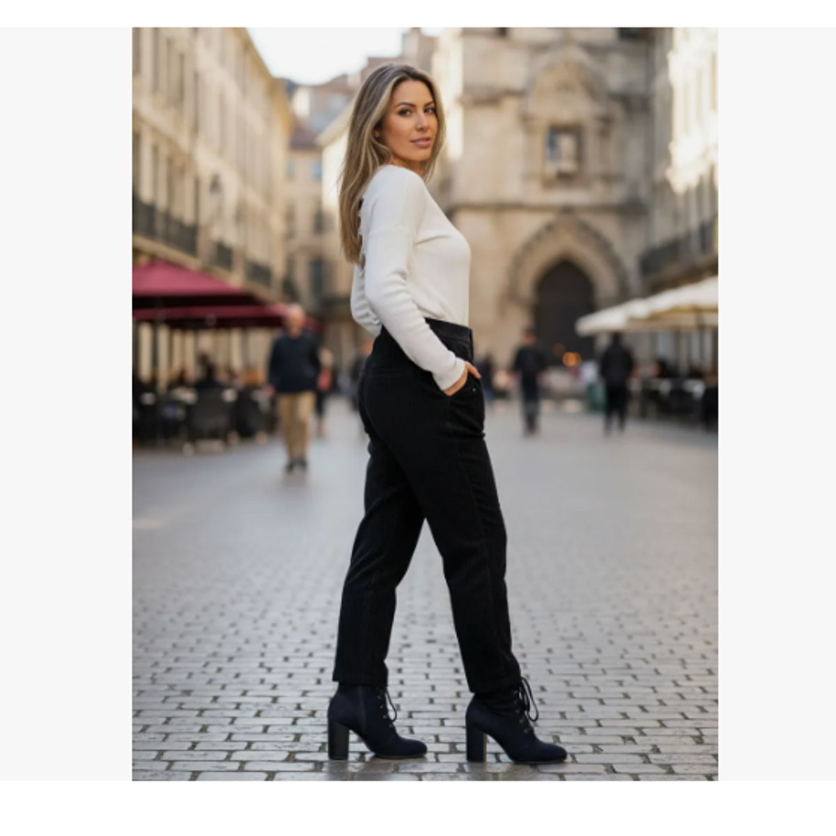 AGW - Pack 3 Pantalones Mujer Vestir Cotele