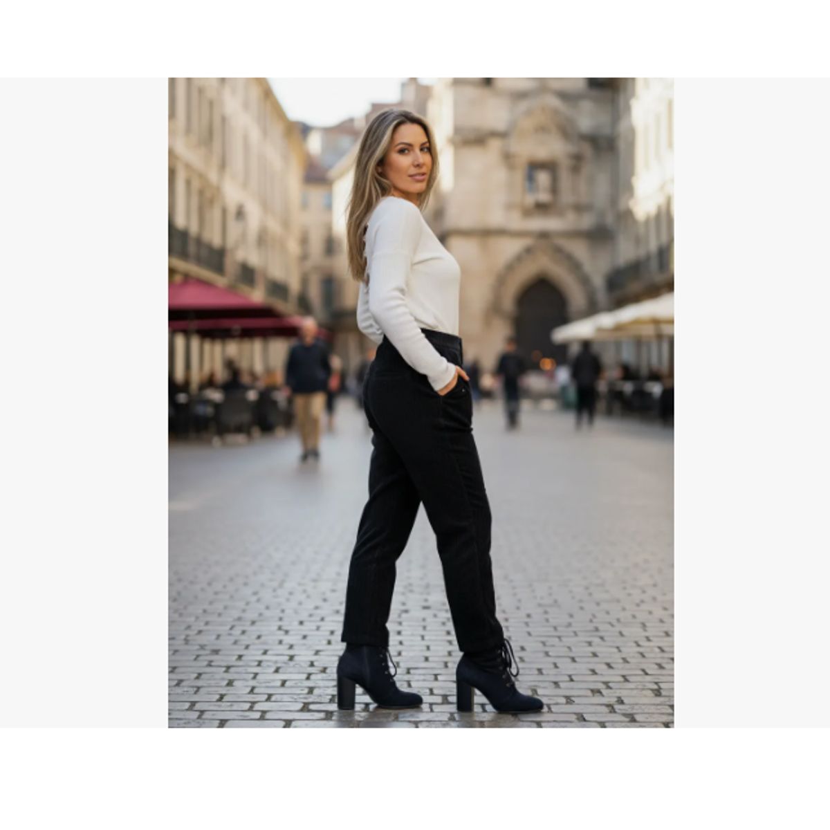 AGW - Pack 3 Pantalones Mujer Vestir Cotele