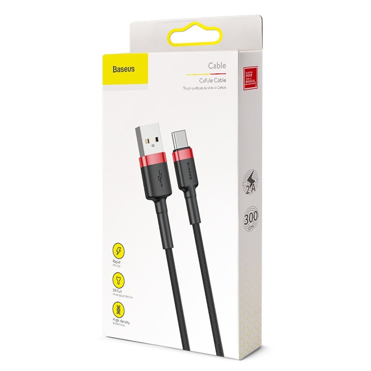BASEUS - Cable Baseus Usb a C Cafule Carga Rápida 2a 3Mts