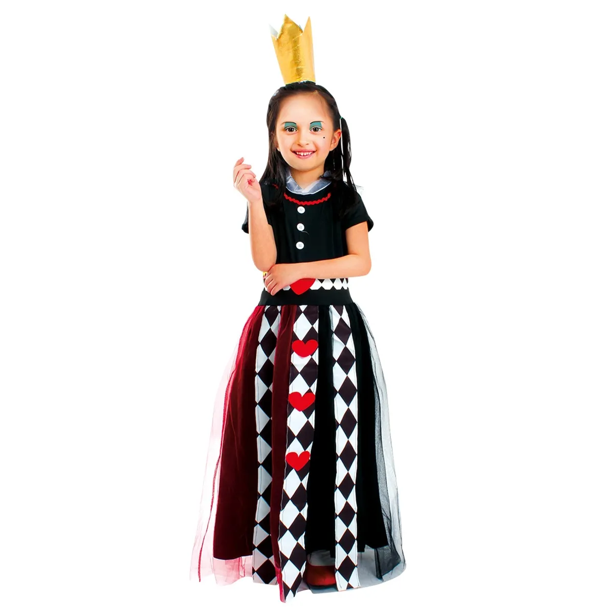 TODODISFRACESCHILE - Disfraz Reina de Corazones Talla 7 a 9 años