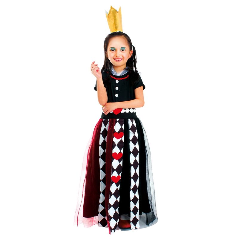 TODODISFRACESCHILE - Disfraz Reina de Corazones Talla 7 a 9 años