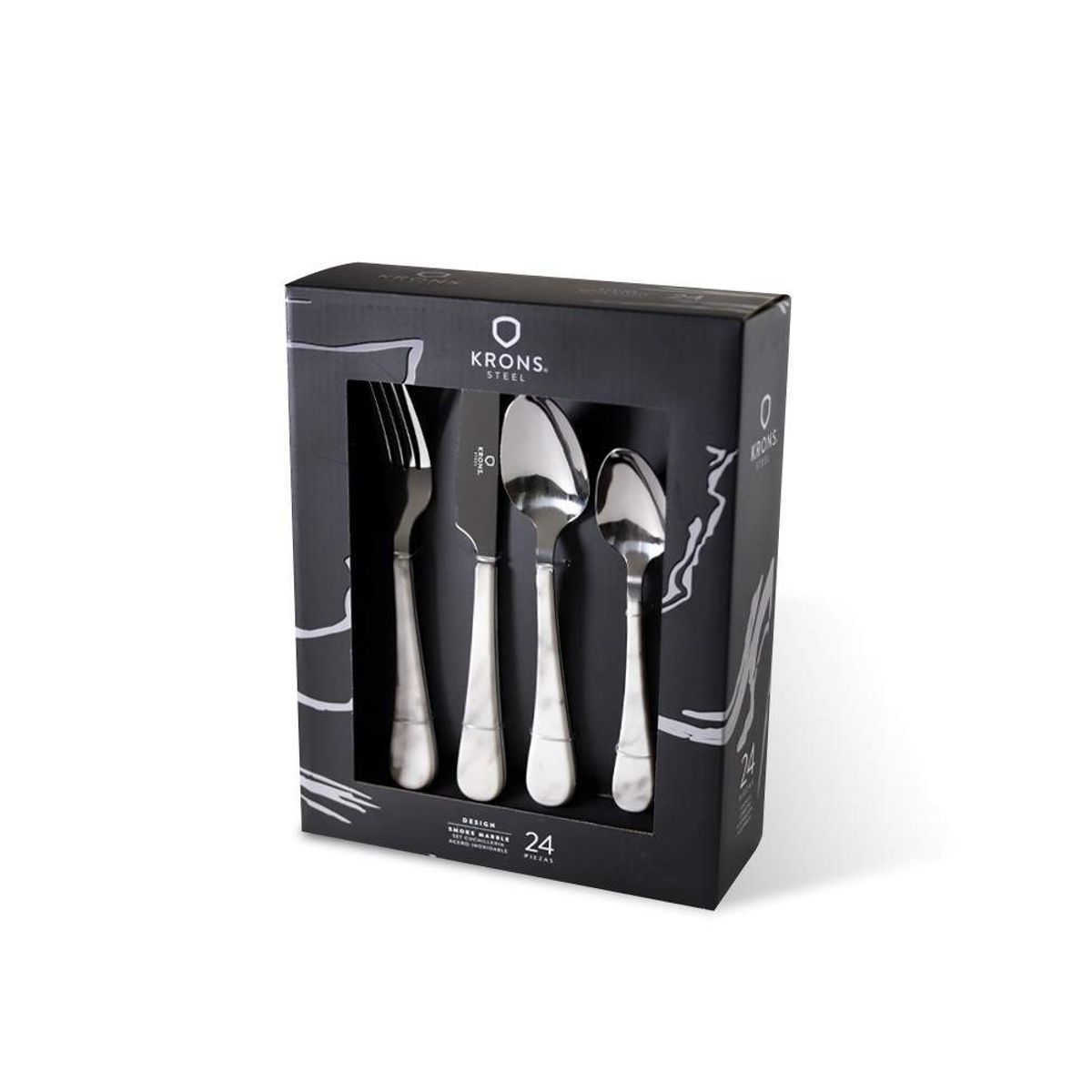 GENERICO - Juego de cuchillos Smoke Marble 24 piezas - Acero inoxidable