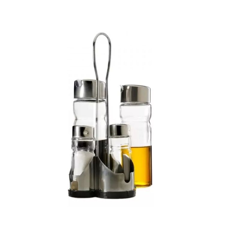 GENERICO - Set Alcuza Allegra 5pzs - Dispensadores de Vidrio y Metal