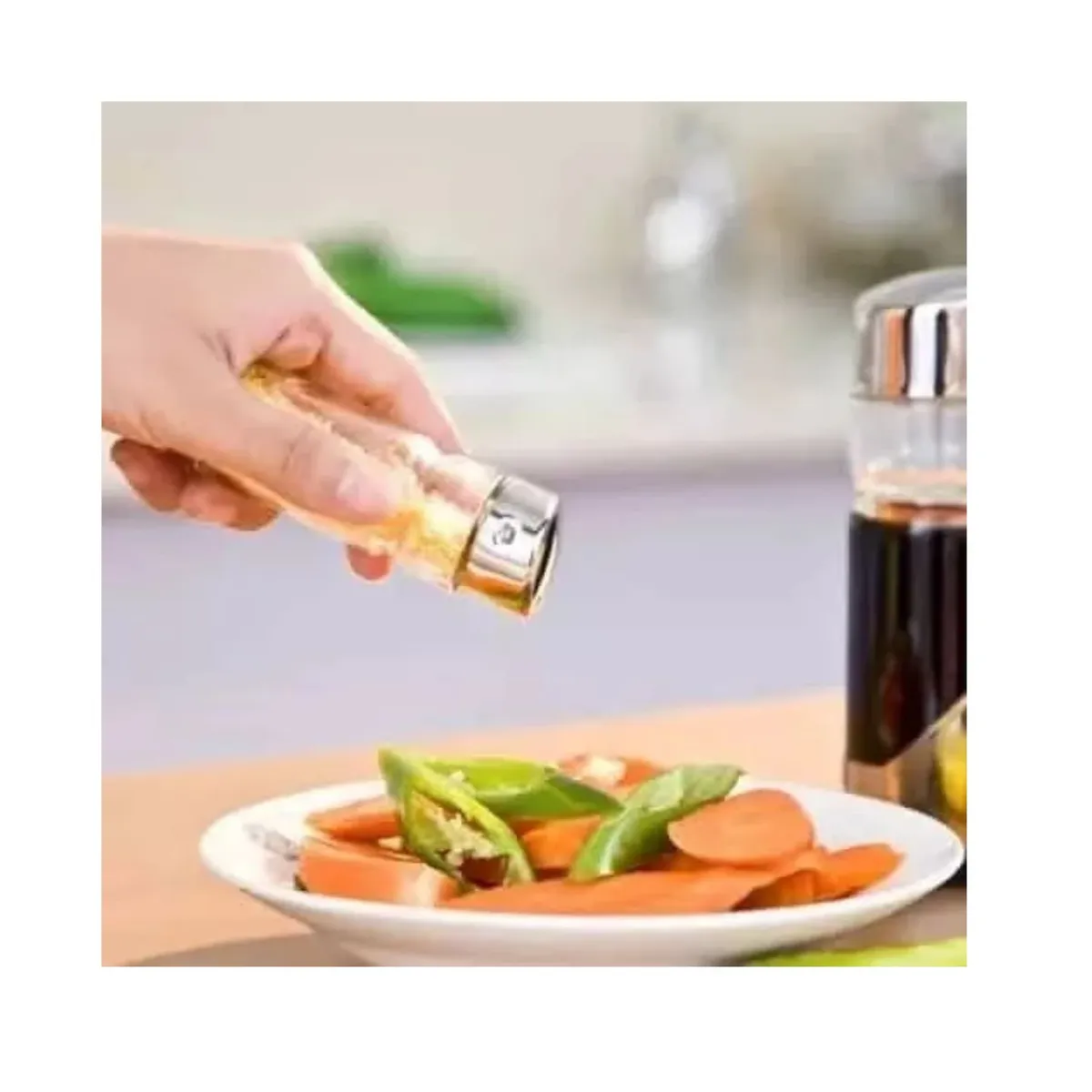 GENERICO - Set Alcuza Allegra 5pzs - Dispensadores de Vidrio y Metal.