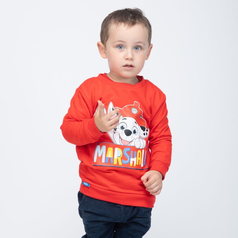 PAW PATROL - Poleron Niño Marshall Saludo Rojo Paw Patrol