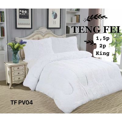 Imagen 2 del producto Plumon Cobertor de invierno peludo con chiporro 1,5 PLAZA - Blanco