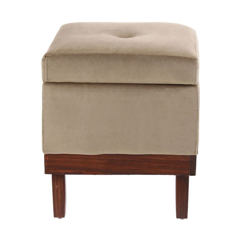GENERICO - Pouf Baúl Emilia Tabacco Felpa 45x45x46 cm Máxima Design