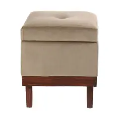 GENERICO - Pouf Baúl Emilia Tabacco Felpa 45x45x46 cm Máxima Design