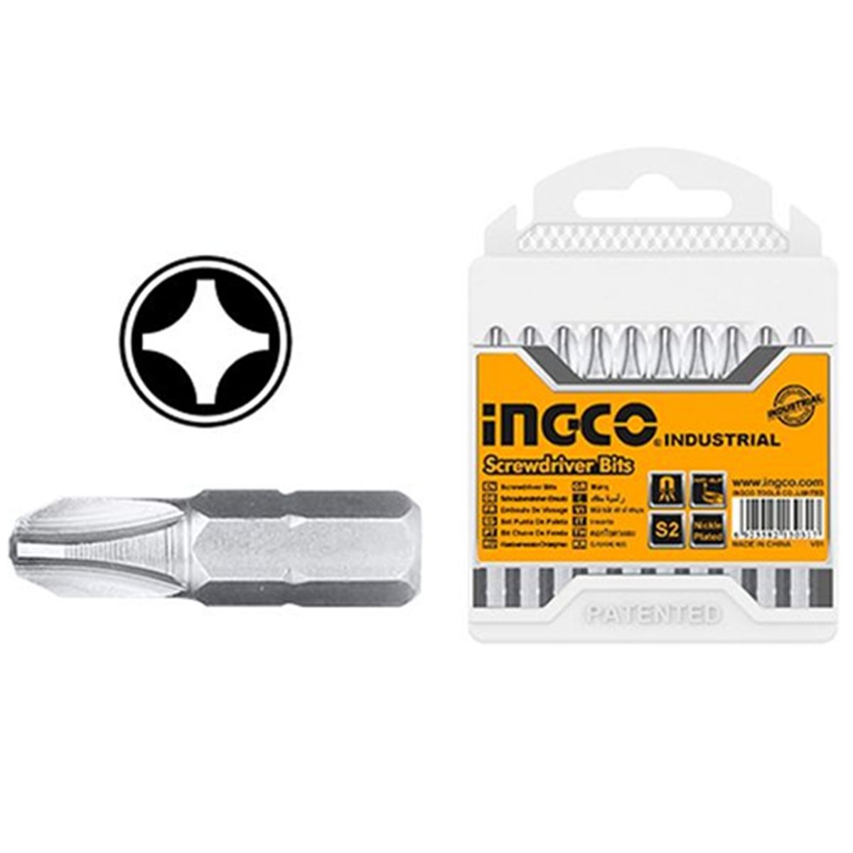 INGCO - Juego Puntas Phillips Hexagonal S2 Ph2 20pc Magnetico Ingco