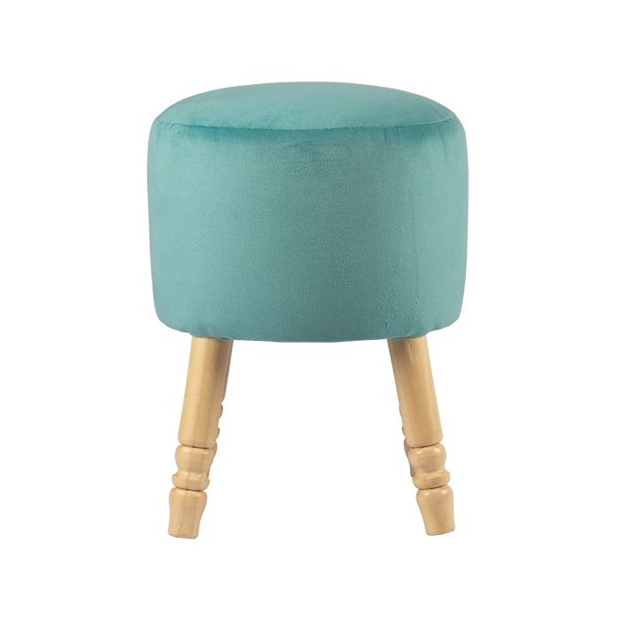 Pouf Bird Diseno Turquesa Felpa 35x35x45 cm Maxima Design