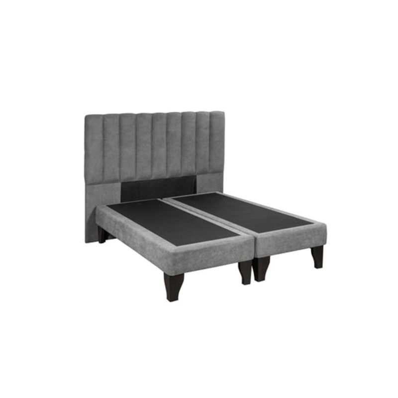 INNOVAMUEBLES - RESPALDO DREAMS + BASE BD 2 PL GRIS INNOVAMUEBLES