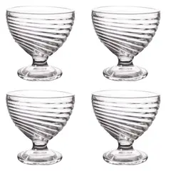 GENERICO - Juego de 4 Copas de Postre con Diseño de Líneas Allegra
