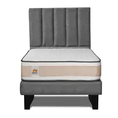 INNOVAMUEBLES - CAMA + RESPALDO DREAMS 1,5 PL GRIS
