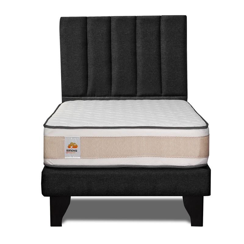 INNOVAMUEBLES - CAMA + RESPALDO DREAMS 1,5 PL NEGRO INNOVAMUEBLES