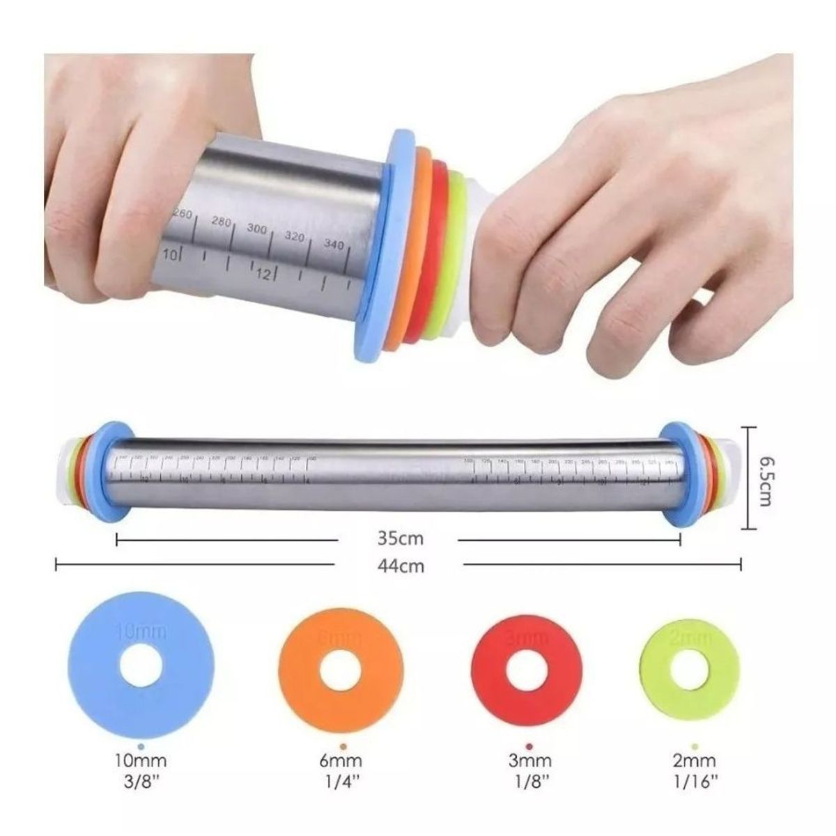 GENERICO - Uslero Rodillo Fondant Pizzas Galletas Regulable Repostería