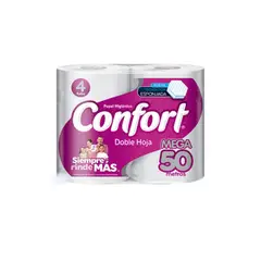 CONFORT - Papel Higiénico Doble Hoja 50 m 4 un.