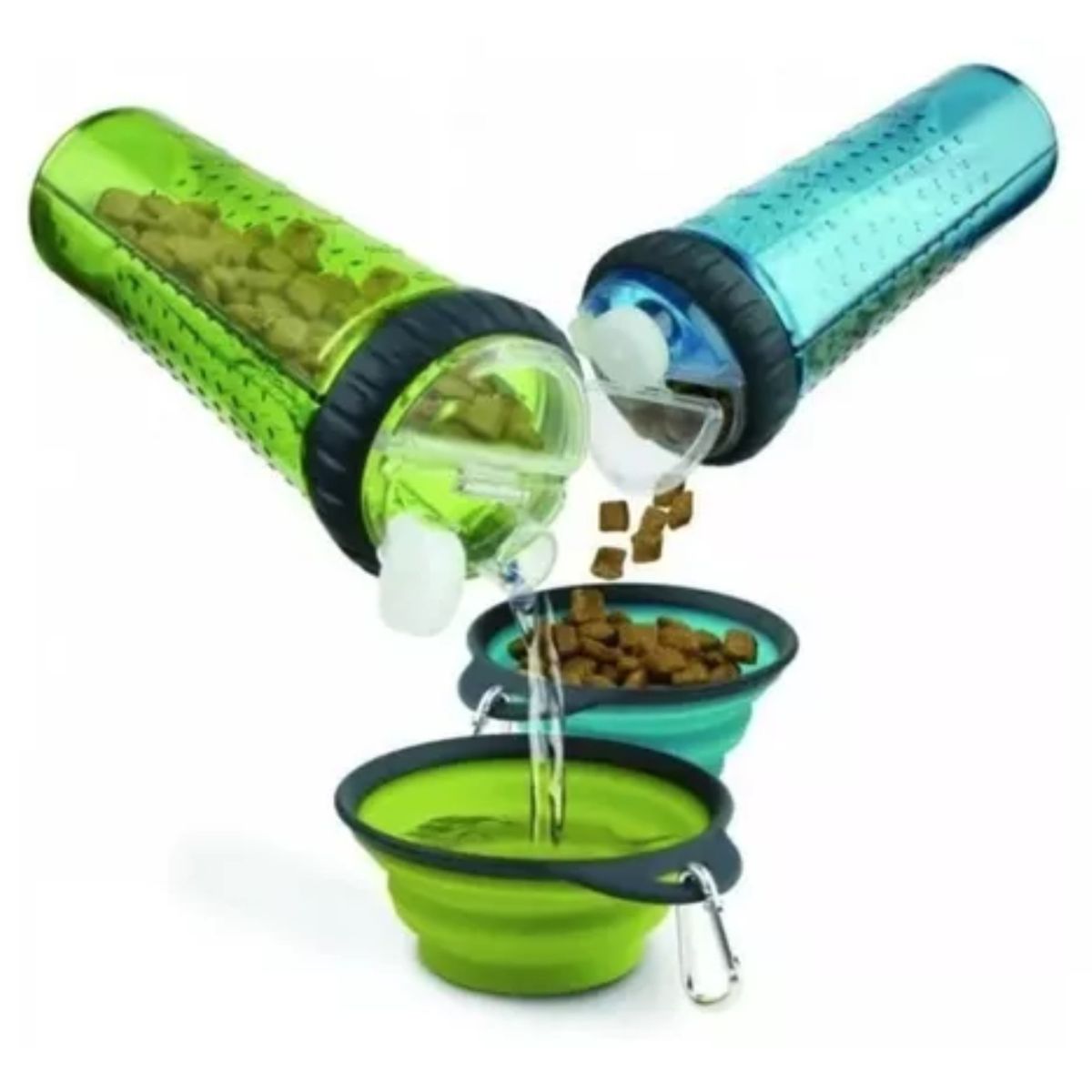 OEM - Botella Snack Dúo Agua Y Comida Para Perros  Plato