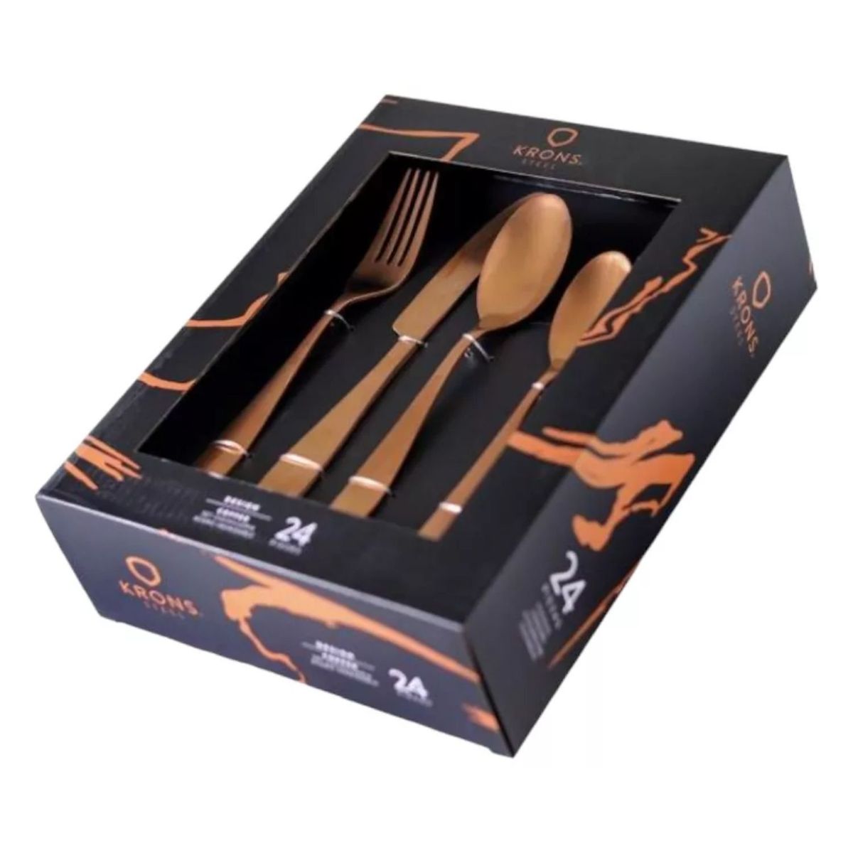 GENERICO - Set de Cuchillería Copper 24 piezas - Acero Inoxidable Anti-Oxidante.