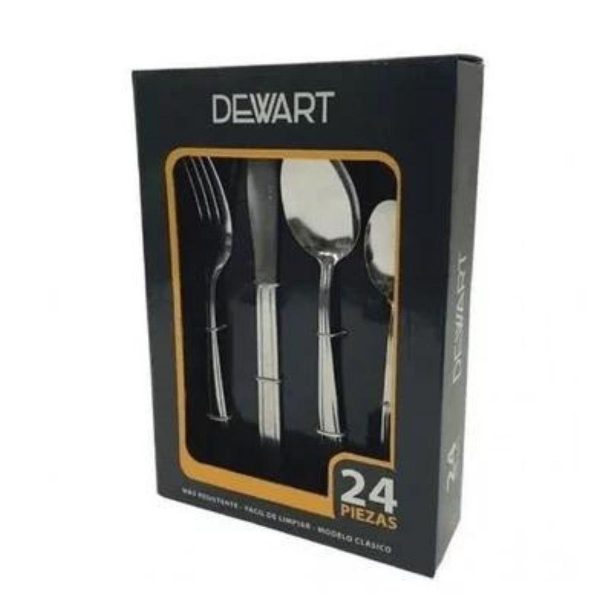 GENERICO - Juego Cubiertos Cuchilleria Acero Inoxidable Dewart 24pcs