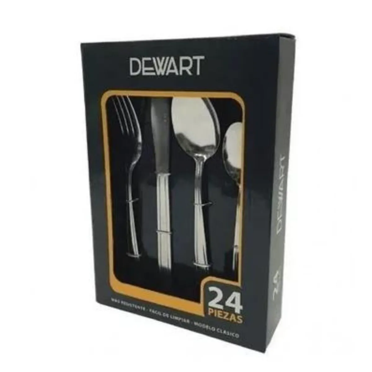 GENERICO - Juego Cubiertos Cuchilleria Acero Inoxidable Dewart 24pcs