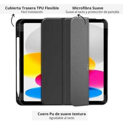 Imagen 2 del producto Funda Para iPad 10° Generación 10.9 Con Ranura Lápiz Pencil - Negro
