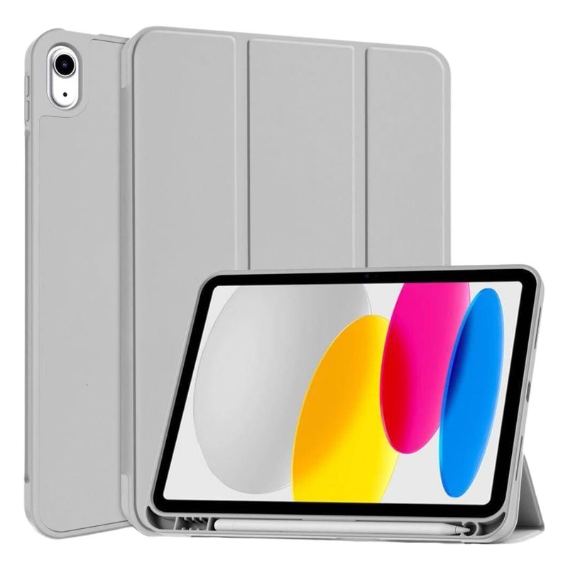 GENERICO - Funda Para iPad 10° Generación 10.9 Con Ranura Lápiz Pencil - Gris
