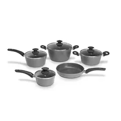 BRINOX - BATERIA DE COCINA CERAMICA INDUCCIÓN OPTIMA-STONE 9 PIEZAS