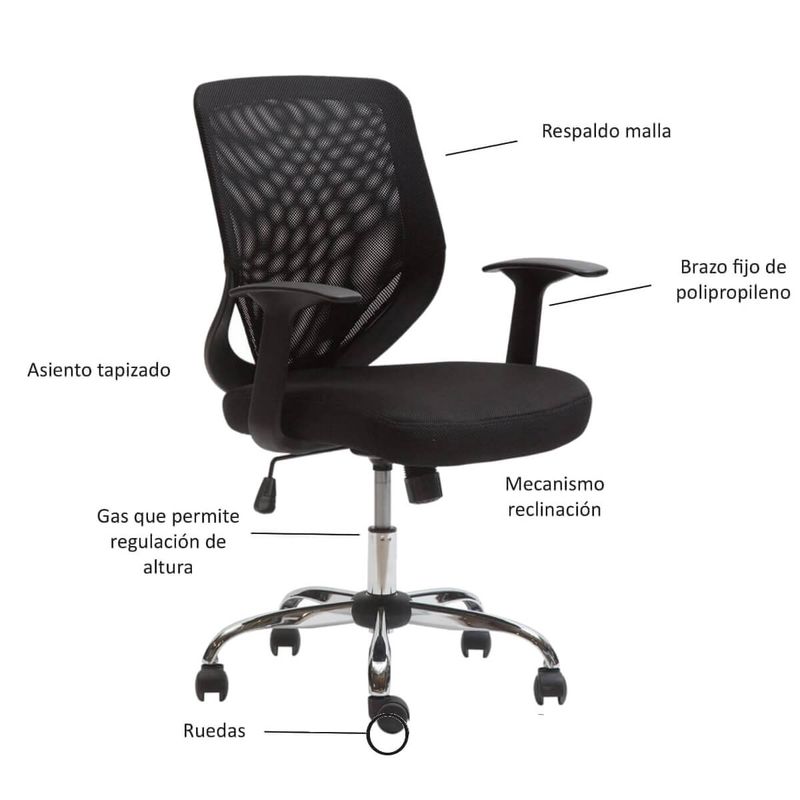 BOOKSTORE - Silla operativa Bend con Brazos