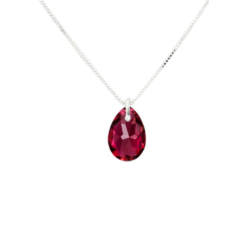 JOYAS MONTERO - Collar Gota de Luz Con Cristal Genuino Scarlet