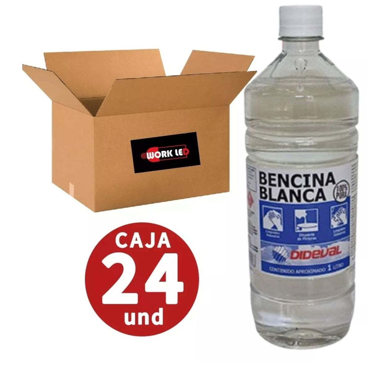 GENERICO - Bencina Blanca 1 Litro Dideval Caja 24 Unidades