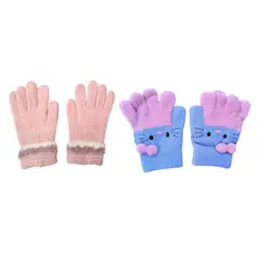 LIKE SHOP - Pack 2 Pares de Guantes Polar Suave Invierno Niña