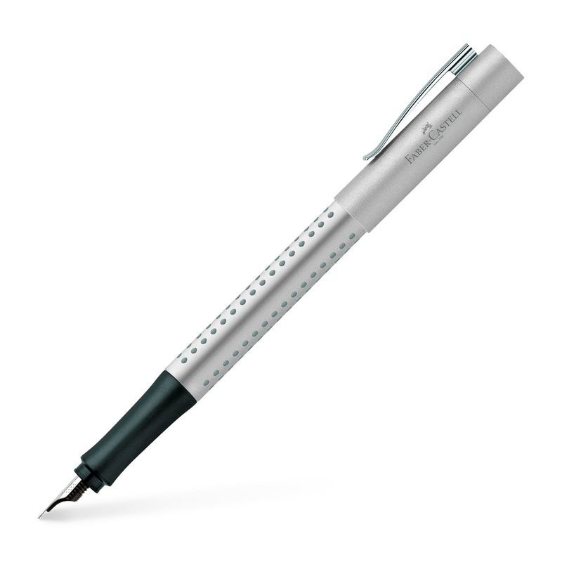 FABER-CASTELL - Pluma Estilográfica Grip 2011 M Plateado Faber-Castell