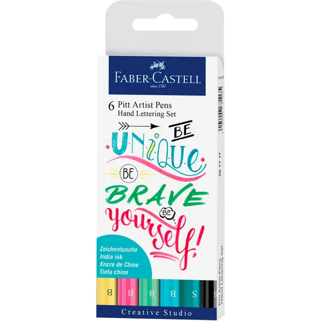 FABER-CASTELL - Marcador Lettering Tonos Pasteles Faber-Castell x6 uds.