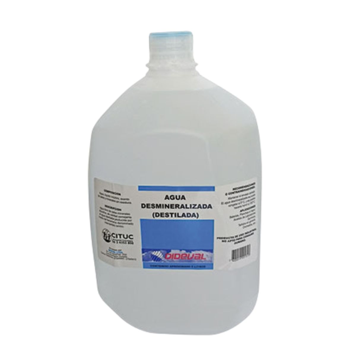 GENERICO - Agua Destilada Desmineralizada Bidon 5lts Dideval Caja 4 Und