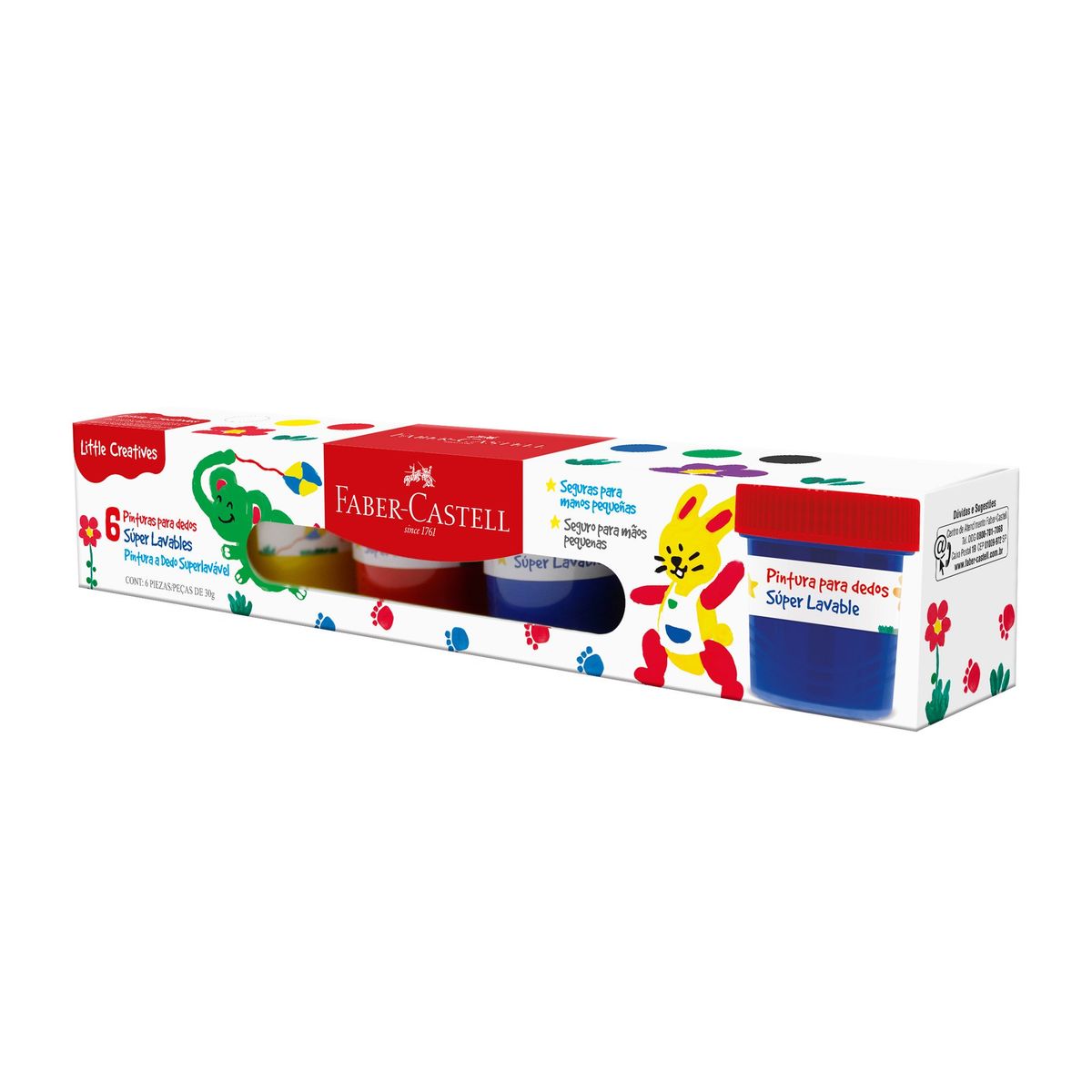 FABER-CASTELL - Pintura de Dedos Faber-Castell Little Creatives x6 Colores