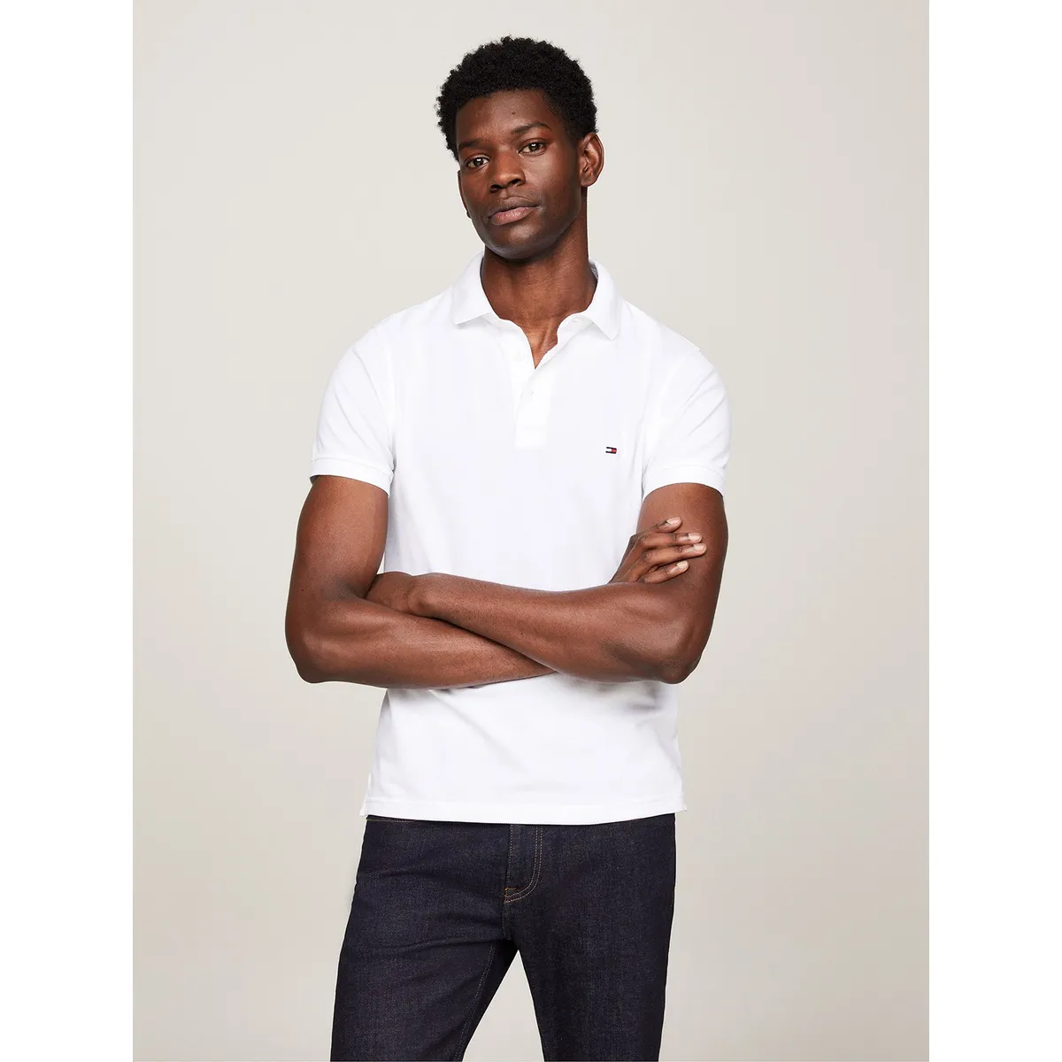 TOMMY HILFIGER - Polo Slim Fit Logo 1985 Blanco Tommy Hilfiger