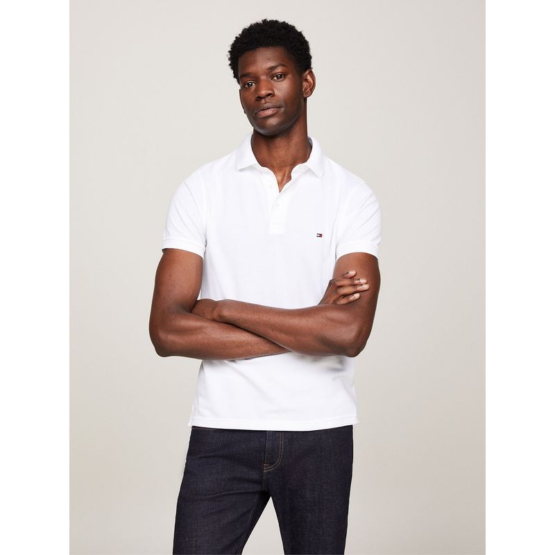 TOMMY HILFIGER - Polo Essential Slim Fit Blanco Tommy Hilfiger